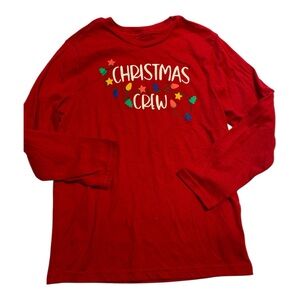 Holiday Time Red Christmas Crew Kids Long Sleeve Tee